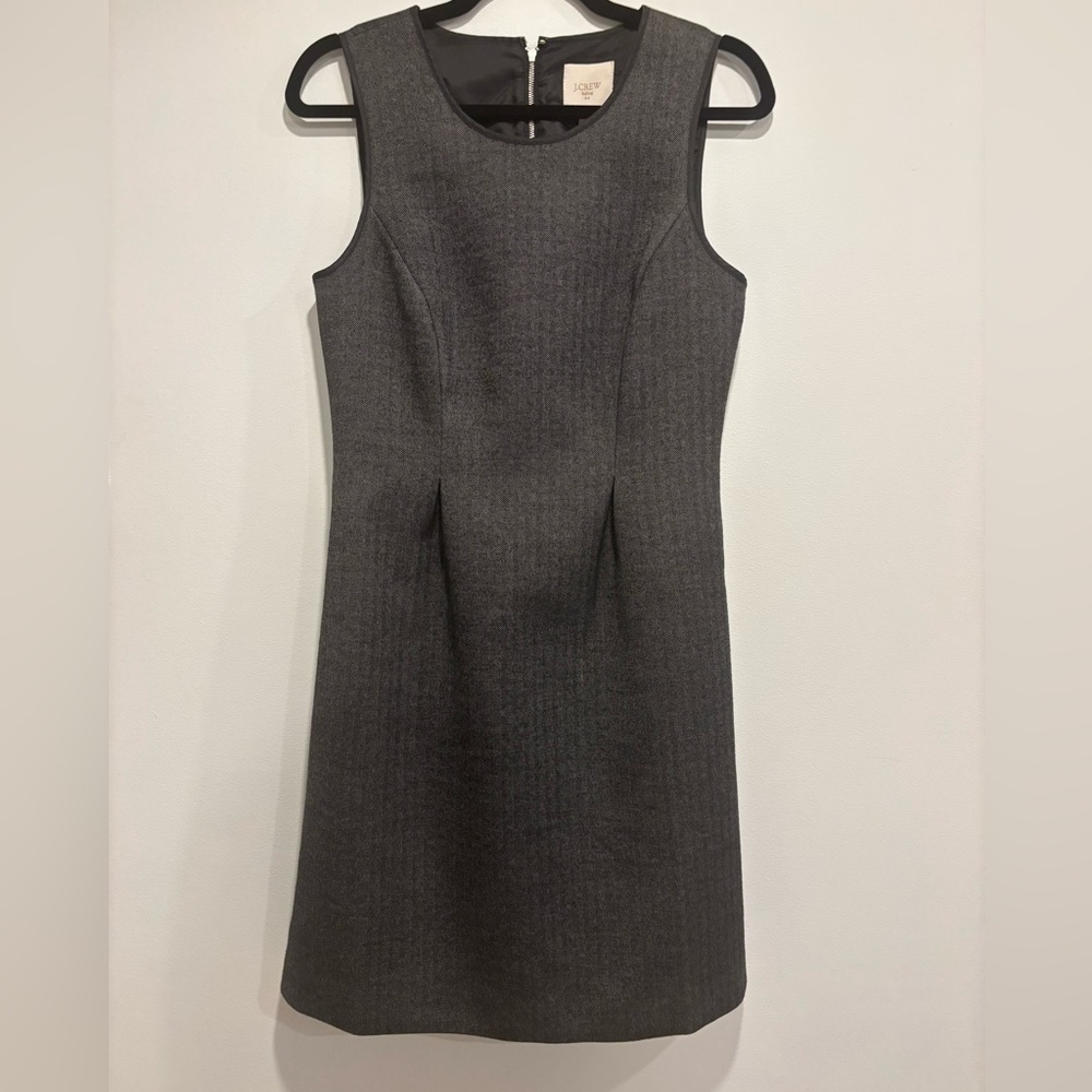J.Crew Gray Herringbone Sheath Dress | Size 4 | Classic Workwear - Picture 2 of 11